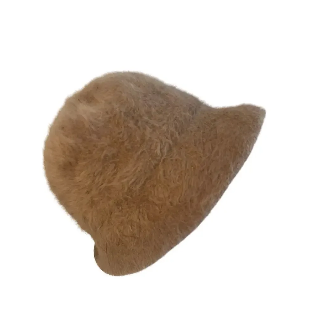 Vintage Kangol Angora Rabbit Fur Hat Made in England Furgora Tan Bucket Fuzzy - Picture 8 of 8